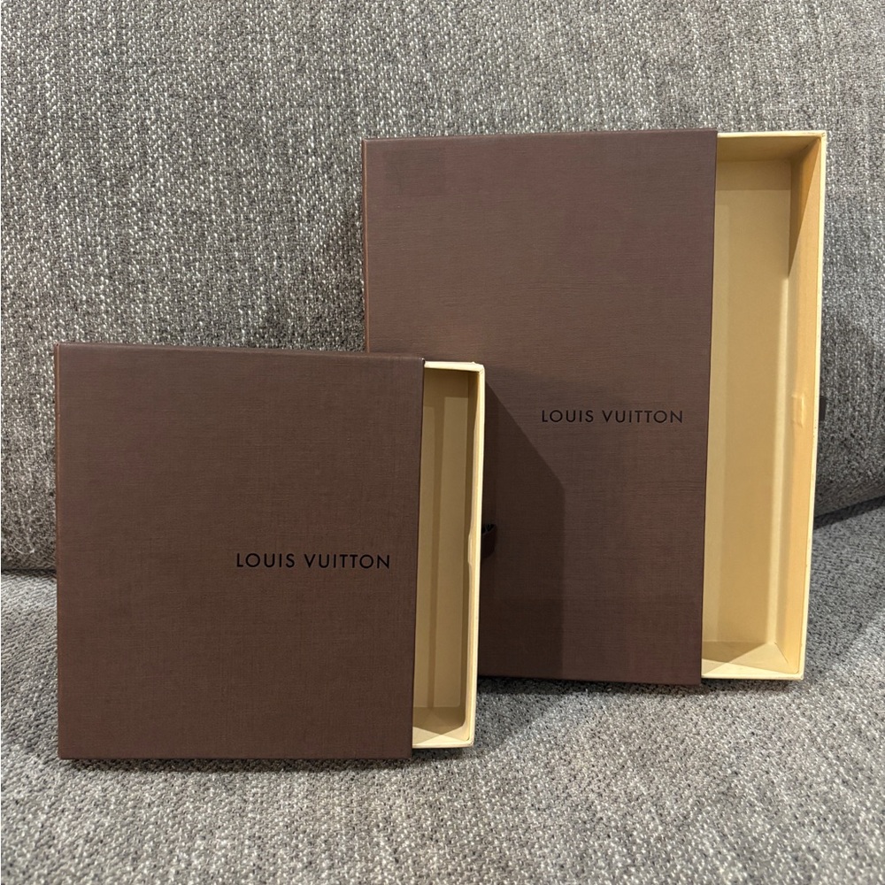 Louis Vuitton Brown and Cream Box Duo